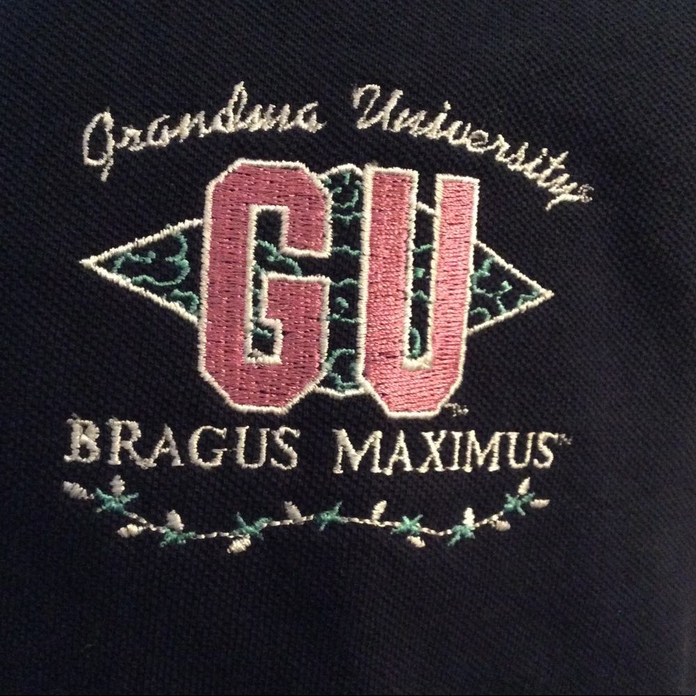 Grandma University Bragus Maximus Polo shirt, NWT